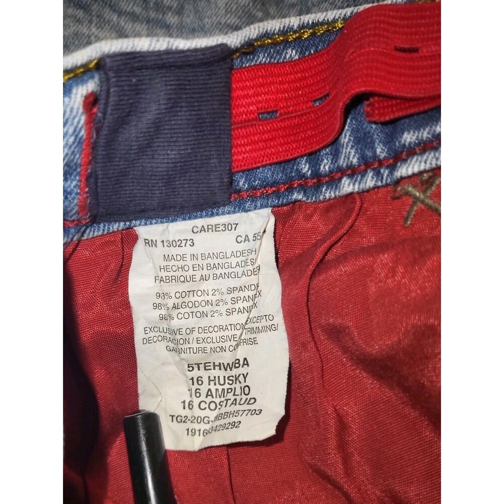 Wrangler Boys 16 Husky Acid Wash Jeans Stretch Denim 5TEHVBA Light Blue - Picture 3 of 5